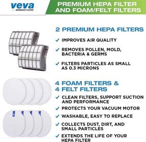 img 3 attached to VEVA Complete Premium Vacuum Filter Set for Shark Navigator Rotator Professional Upright Model NV70, NV71, NV80 & more - 10 Pieces Total