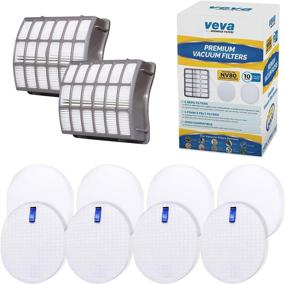 img 4 attached to VEVA Complete Premium Vacuum Filter Set for Shark Navigator Rotator Professional Upright Model NV70, NV71, NV80 & more - 10 Pieces Total