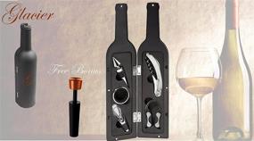 img 4 attached to 🍷 Ultimate Wine Tool Gift Set in Bottle Shaped Storage Case with Free Bonus Vacuum Wine Preserver/Stopper, Corkscrew, Opener, Drip Ring, Foil Cutter, and Pourer