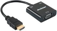 адаптер hdmi к vga с аудио выходом и покрытием золотом anbear, видеопереходник 1080p с мужским разъемом и женским для пк, ноутбука, dvd. логотип