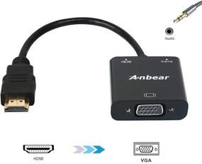 img 3 attached to Адаптер HDMI к VGA с аудио выходом и покрытием золотом Anbear, видеопереходник 1080P с мужским разъемом и женским для ПК, ноутбука, DVD.