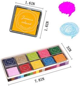 img 2 attached to Fingerprint Ink Pad for Kids: Rainbow Craft Ink Pads for Rubber Stamps DIY Color - Pack of 20
