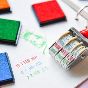 img 1 attached to Fingerprint Ink Pad for Kids: Rainbow Craft Ink Pads for Rubber Stamps DIY Color - Pack of 20