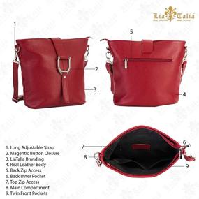 img 2 attached to LiaTalia Womens Leather Shoulder Handbag