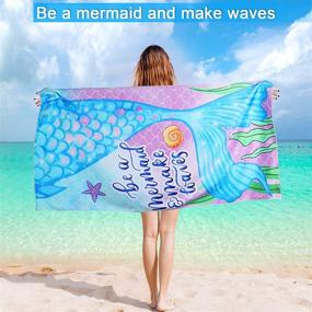 img 3 attached to FRYPLS Mermaid Oversized Microfiber Blanket