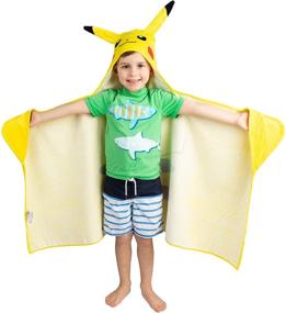 img 3 attached to 🔥 Pokemon Pikachu Franco Kids Soft Cotton Terry Hooded Towel Wrap, 24x50 inches, for Bath and Beach