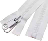 72 inch separating white plastic zippers with double pull tab slider - heavy duty zippers for sewing, sleeping bag, boat, marine, canvas, cover, trampoline, dog bed, tent (72&#34; dp white) by yahoga logo