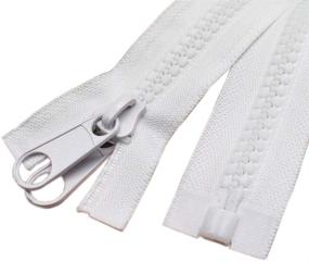 img 2 attached to 72 Inch Separating White Plastic Zippers with Double Pull Tab Slider - Heavy Duty Zippers for Sewing, Sleeping Bag, Boat, Marine, Canvas, Cover, Trampoline, Dog Bed, Tent (72&#34; DP White) by YaHoGa