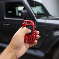 🔑 aluminum key fob cover case for jeep wrangler jl jlu jt 2018 2019 2020 - christmas gifts (red) logo