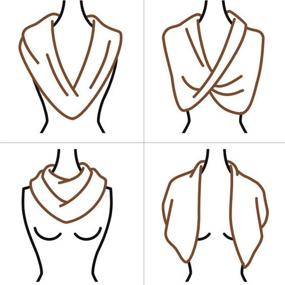 img 1 attached to LerBen Women's Soft Cotton Snood Scarf: Solid Infinity Loop Scarves Wrap