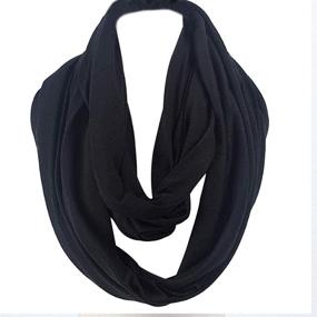 img 4 attached to LerBen Women's Soft Cotton Snood Scarf: Solid Infinity Loop Scarves Wrap