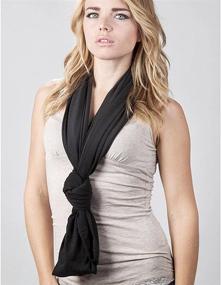 img 3 attached to LerBen Women's Soft Cotton Snood Scarf: Solid Infinity Loop Scarves Wrap