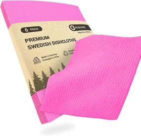 img 4 attached to 🧽 NEQUARE 6 Pack Pink Swedish Dishcloths, Cellulose Sponge Cleaning Cloths, Reusable Eco-Friendly Kitchen Towel for Dish Washing & Cleaning