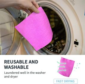 img 1 attached to 🧽 NEQUARE 6 Pack Pink Swedish Dishcloths, Cellulose Sponge Cleaning Cloths, Reusable Eco-Friendly Kitchen Towel for Dish Washing & Cleaning