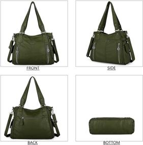 img 3 attached to 👜 Women's Top-Handle Hobo Purse – Spacious Casual Shoulder Bags in PU Leather – Chic Tote Satchel for Women