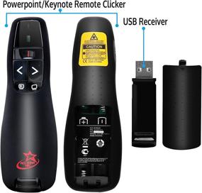 img 1 attached to 🔴 Red Star Tec PR-819 Wireless Presentation Remote Clicker: Enhanced Control for Powerpoint and Keynote (Black, 1 Pack)