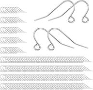 🔗 hypo-allergenic silver plated earring hooks - pack of 200 | findings for jewelry making, fish hook ear wires supplies logo