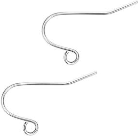 img 1 attached to 🔗 Hypo-allergenic Silver Plated Earring Hooks - Pack of 200 | Findings for Jewelry Making, Fish Hook Ear Wires Supplies