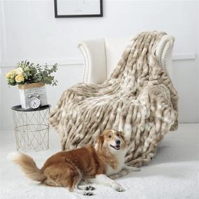 img 3 attached to 🛋️ Luxurious Gemarwel Faux Fur Soft Blanket - Cozy and Warm Throw Blanket for Couch (50x60, Ruched Beige)