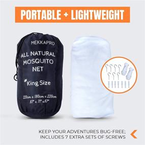 img 3 attached to MEKKAPRO Ultra Large Mosquito Net: Convenient Carry Bag, 🦟 2 Openings Curtains, Perfect for Camping, Bedding, Patio & More!