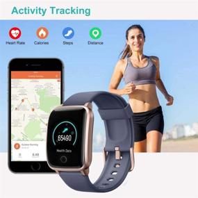 img 3 attached to 💦 Waterproof Willful Smart Watch with Heart Rate Monitor, Fitness Tracker for Android and iOS Phones - Blue