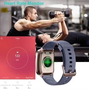 img 2 attached to 💦 Waterproof Willful Smart Watch with Heart Rate Monitor, Fitness Tracker for Android and iOS Phones - Blue