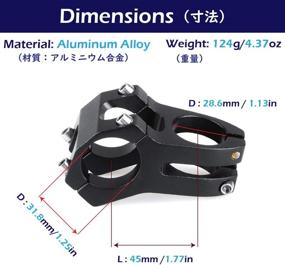 img 3 attached to 🚴 Azarxis 31.8mm Short Bike Stem with Adjustable Length (60mm, 70mm, 80mm, 90mm) and 0-7 Degree Angle for Mountain Bike, Road Bike, MTB, BMX, Fixie Gear, Cycling