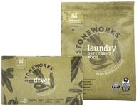 🌿 enhanced with olive leaf: grab green stoneworks laundry detergent pods and dryer sheet kit, 50 loads – naturally-derived, plant & mineral-based ingredients logo