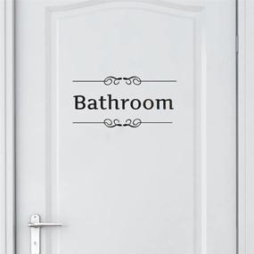 img 4 attached to 🚽 FAVOLOOK English Label Bathroom Sticker, Self-Adhesive Door Decals for Removable Toilet Decoration