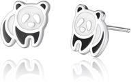 panda earrings hypoallergenic sterling silver logo