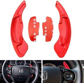 img 4 attached to 🚗 Улучшите свой опыт вождения: iJDMTOY Sports Red CNC Билет алюминиевый накладки для рулевых лопаток на Honda Accord Civic Insight CR-V