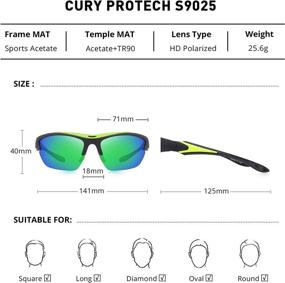 img 3 attached to CURY PROTECH TR90 Superlight Frame Men's Polarized Sunglasses for Cycling Fishing Golf Sports Glasses