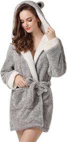 img 1 attached to 🛀 Plush Fleece Robe for Women, Cozy Bathrobe in Size S-XL by Richie House
