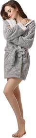 img 2 attached to 🛀 Plush Fleece Robe for Women, Cozy Bathrobe in Size S-XL by Richie House