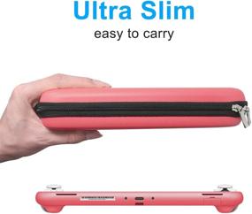 img 1 attached to Switch Lite Accessories Kit - Carrying Case, TPU Protective Cover, Screen Protector, Thumb Grips (Coral)