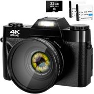 📸 high definition digital camera, youtube vlogging camcorder with 4k 48mp resolution, 16x digital zoom, 3.0" flip screen, and sd card | ideal for photography and blogging logo