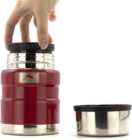 img 2 attached to High Sierra 14 oz Thermos: Insulated Stainless Steel Container 🔥 for Hot Food - 12 Hours Warm Keeping, Leakproof Lid-Serving Bowl, Red