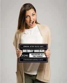 img 2 attached to 📷 Mugshot Signs: 25 Photo-Booth Props with Height Chart Backdrop Poster - Perfect for Birthday, Wedding, Bachelorette Party!