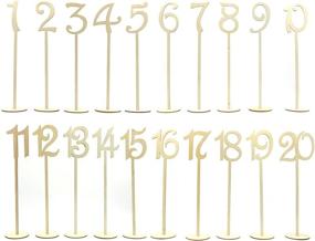 img 4 attached to 🔢 LepoHome 20pcs Wooden Table Numbers, 1 to 20 - Sturdy Base for Wedding, Party, and Home Decoration