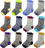 jamegio fashion cotton socks: soft crew socks 🧦 for boys & girls - 12 pairs (2-8 years) логотип