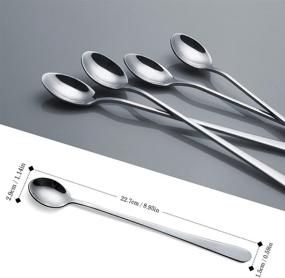 img 2 attached to IQCWOOD 9-Inch Long Handle Spoon Set ☕ - Perfect for Tea, Coffee, Ice Cream, and Cocktails