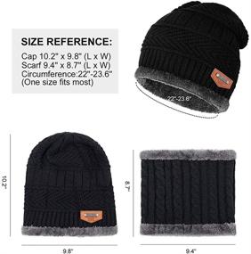 img 1 attached to 🧣 Stylish Knit Skull Cap & Scarf Set - Warm Winter Beanie Hat for Men Women