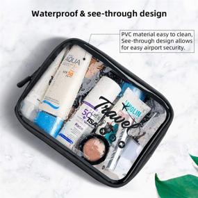 img 2 attached to 💼 Clear TSA Approved Toiletry Bag - FREETOO Premium Thick Makeup Bag, Transparent Cosmetic Carry On Bag for Women Men Girls (Black): Convenient Travel Organizer for TSA Compliance