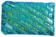 📚 blue-green zipit metallic large pencil case for girls - large capacity pouch, holds up to 60 pens, made of one long zipper! logo