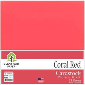 img 3 attached to 🎨 Coral Red Cardstock - 12x12 inch - 65lb Cover Weight - Pack of 25 Sheets - Clear Path Paper