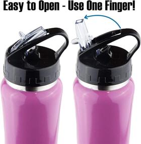 img 2 attached to Zero Degree Stainless Steel Water Bottle: Leak Proof Lid, Vacuum Insulated Double Wall, 18oz Purple Sport Bottle with Straw - Keeps Drinks Cold for 24 Hours