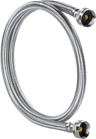 img 1 attached to 🚿 Certified Appliance Accessories Washing Machine Hoses (2 Pack) - Hot & Cold Water Supply Lines - 5 Feet - Premium Braided Stainless Steel - PVC Core (WM60SS2PK)