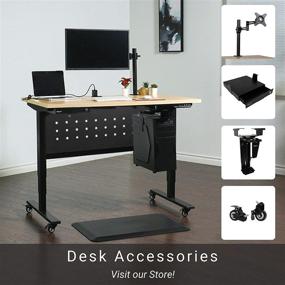 img 1 attached to 💻 Progressive Desk Adjustable CPU Holder and Spacer Kit - Enhancing PC Desk Mount for Standing Desks with Handy Accessories