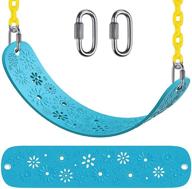 🪁 seleware swing seat - heavy duty playground swing set with 66" plastic coated chain and carabiners - non slip swing set accessories replacement for adult and kids - indoor and outdoor playground - blue логотип