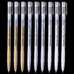 img 3 attached to 🖊️ Set of 9 FUBAINA White Gold Silver Gel Pens - Archival Ink Fine Tip Sketching Pens for Illustration Design, Art Drawing, Black Paper Drawing, Adult Coloring Book - 3 Colors Gel Ink Pen Pack